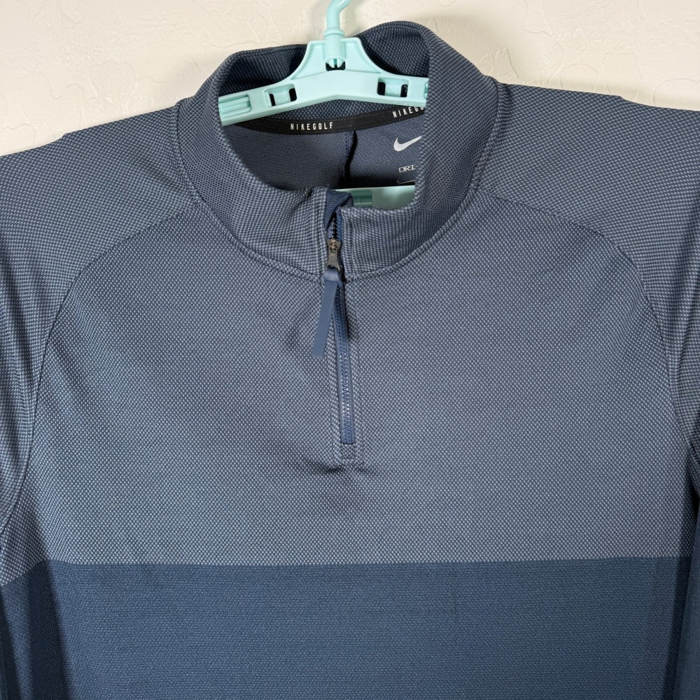 Nike Golf Pullover Mens Large Blue Dri-Fit Dry Vapor Half Zip Performance